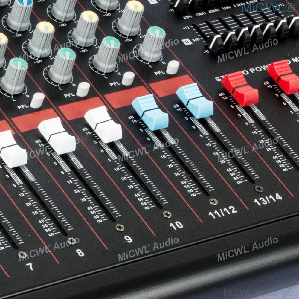 MiCWL 14 Channel New Generation 2800W Audio Mixer 12-Way Mixing Console Karaoke Music Live 2800 Watt 2-Ch Power Amplifier - MiCWL Audio Inc
