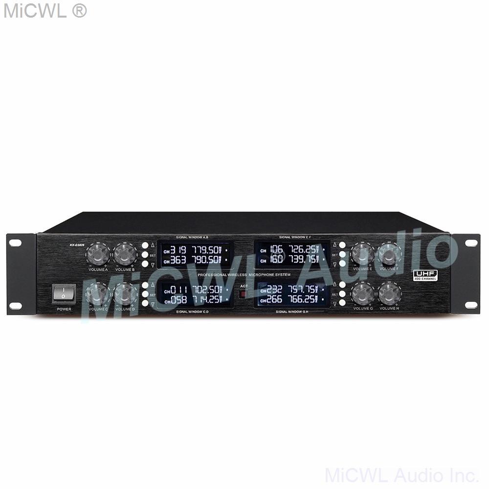 Luxury UHF Digital 8 Desktop Gooseneck Wireless Microphone Conference System Mute Function 4 Table Meeting Room Muting Button - MiCWL Audio Inc