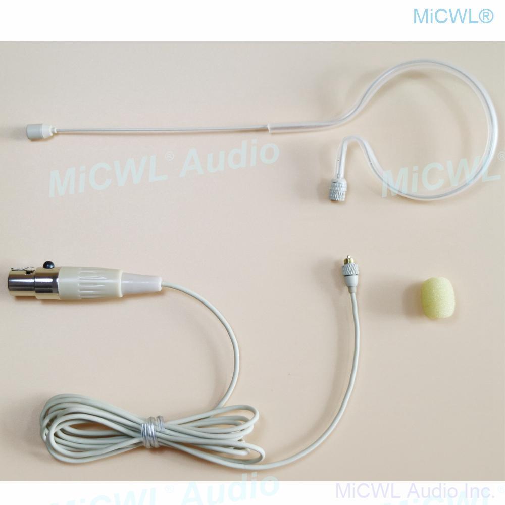 Replaceable Earset Headset Microphone for Shure ULXD SLX PGXD GLX QLXD Detachable Cable TA4F Mini Plug - MiCWL Audio Inc