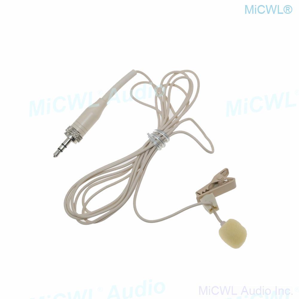 AVX1 Clip-On Hidden Lavalier Microphone For Sennheiser SK100 G2 G3 G4 Wireless 1/8" Stereo Lock Plug - MiCWL Audio Inc