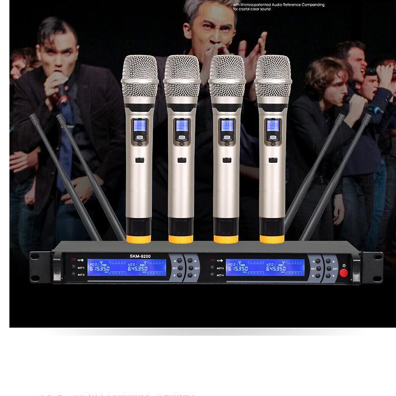 Professional 200 Channel 4 Gooseneck Wireless Microphone System 4 Handheld 4 Headset Lavalier Mic DJ Karaoke Sets - MiCWL Audio Inc
