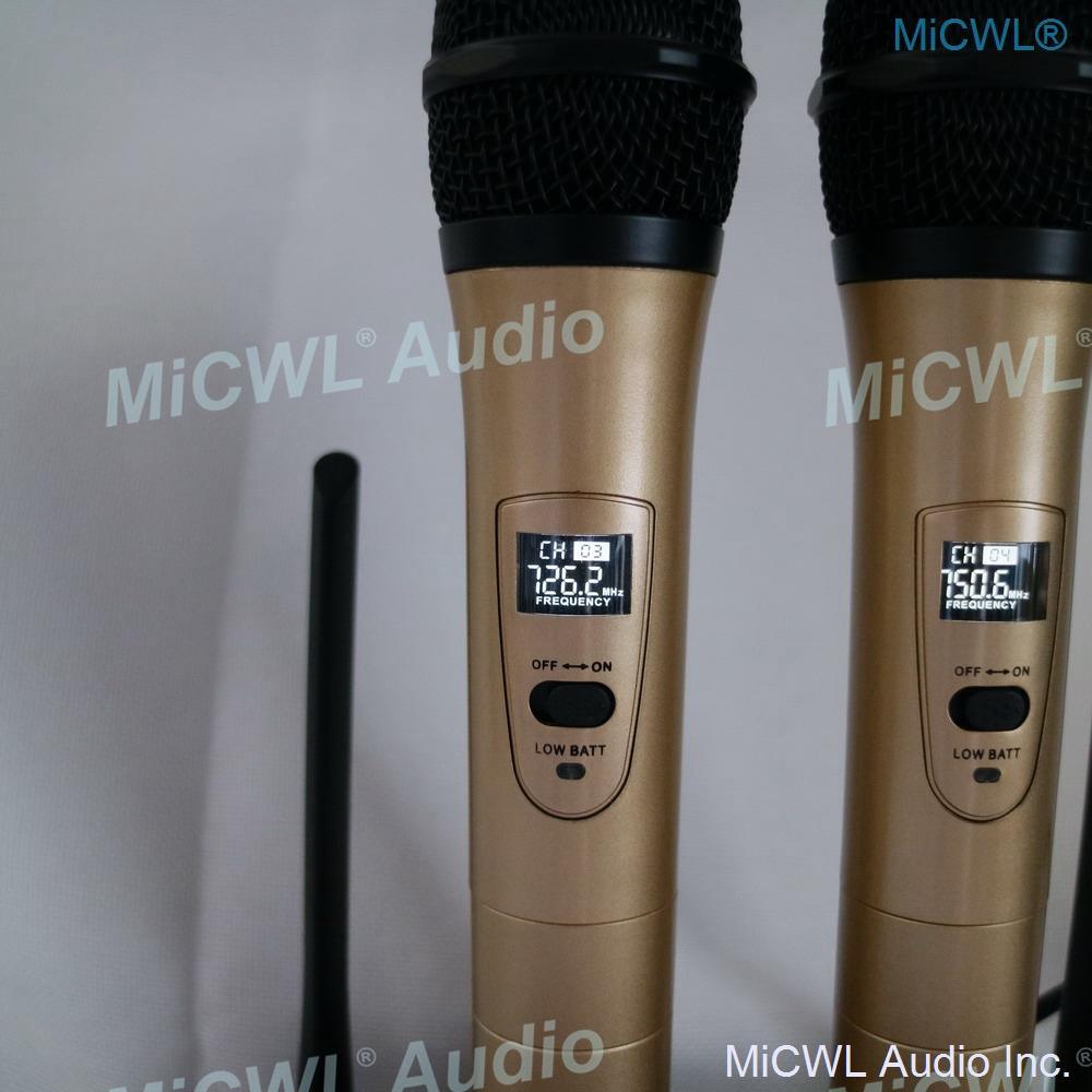 X288 Wireless Microphone System Dual Channel Audio Karaoke Stage Performance Dynamic Handheld Mics - MiCWL Audio Inc