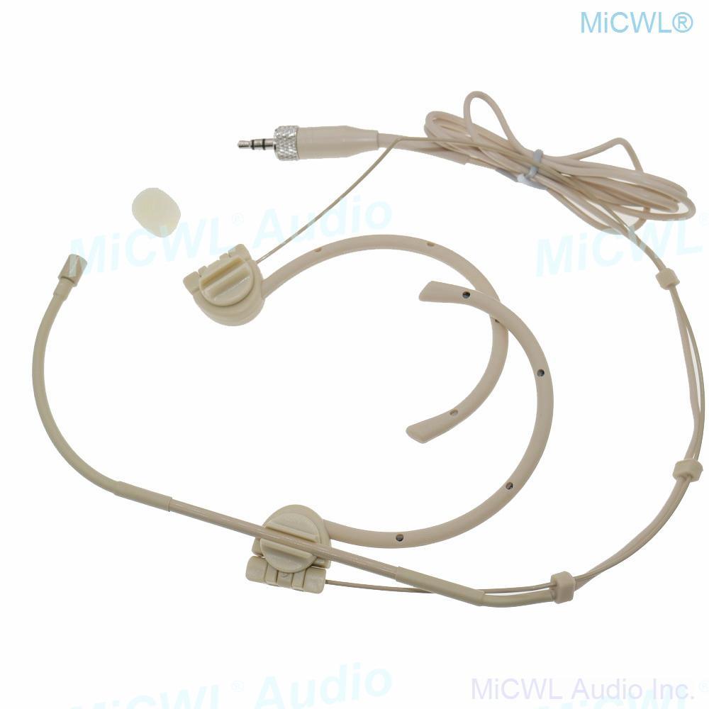 Double ear Collapsible Headset Microphone For Sennheiser ew100 G1 G3 G3 G4 Wireless BeltPack Foldable Angle of Rotation HeadMic - MiCWL Audio Inc