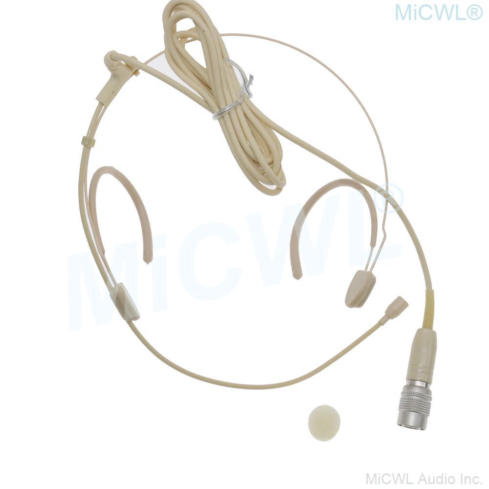 Pro Dual ear Headset Face Microphone For Audio-Technica ATW Series BeltPack Wireless System Hirose 4Pin Flexible Mic - MiCWL Audio Inc