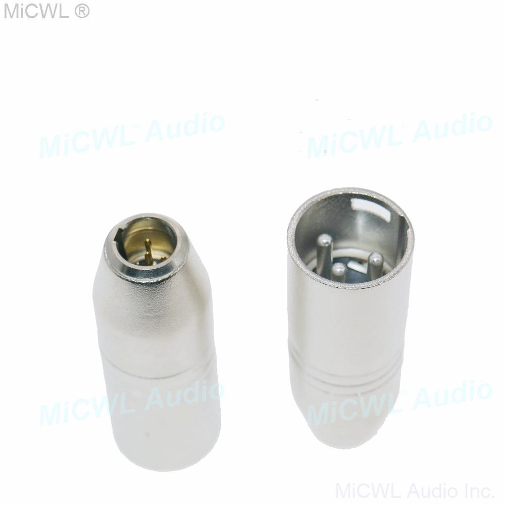 Metal TA4F 4Pin Male Shure Microphone To XLR 3Pin Male Adapter Converter - MiCWL Audio Inc