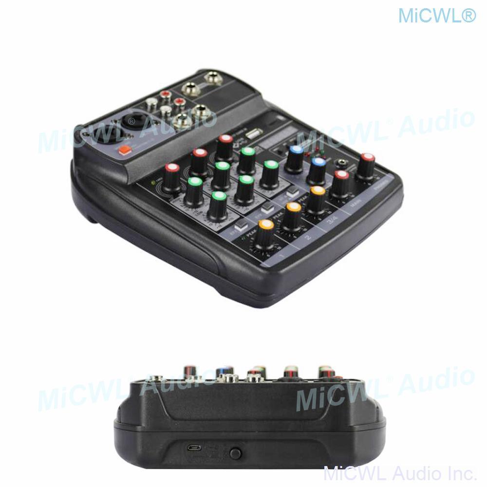 QX4 Computer USB Audio Microphones Sound Console Mixer with USB 48V Phantom Power Can Connect PC Laptop For Live Stage Studio - MiCWL Audio Inc