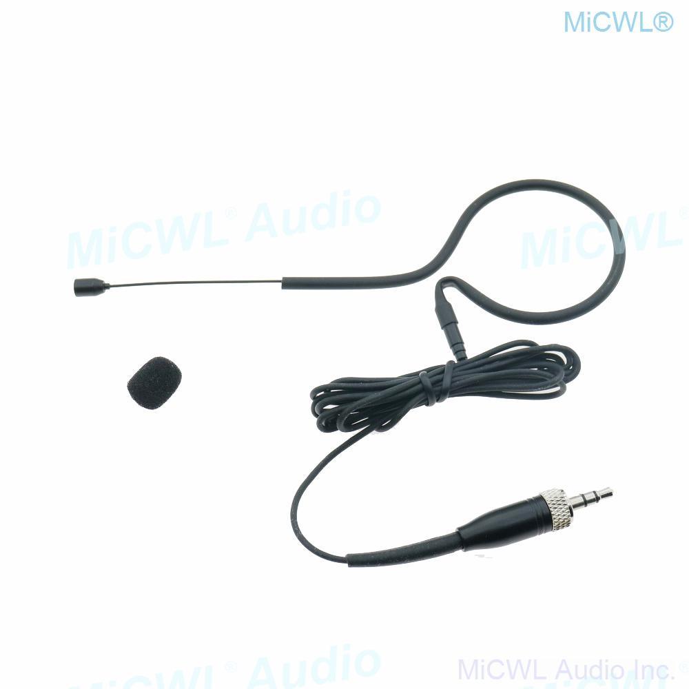 SL HeadMic 1 SB Hidden Black earset Headset Microphone For Sennheiser G2 G3 G4 G5 BeltPack 3.5mm Lock - MiCWL Audio Inc