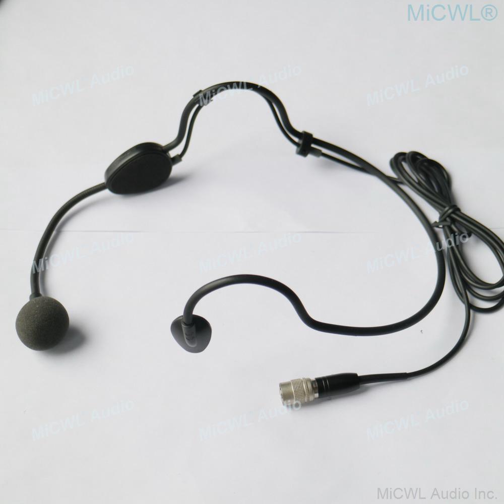 ME3 Black Head Wear Headset Microphone For Audio-Technica Wireless System Cardioid Hirose Mics 4Pin Lock Connector - MiCWL Audio Inc