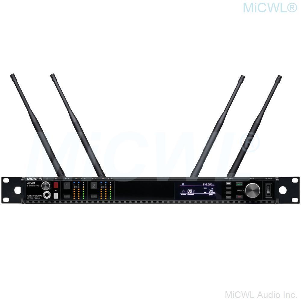MiCWL AD4D Dual KSM8 Handheld Audio Wireless Microphone UHF True Diversity Stage Vocal Concert Digital Mics 4 Aerial Large Range - MiCWL Audio Inc
