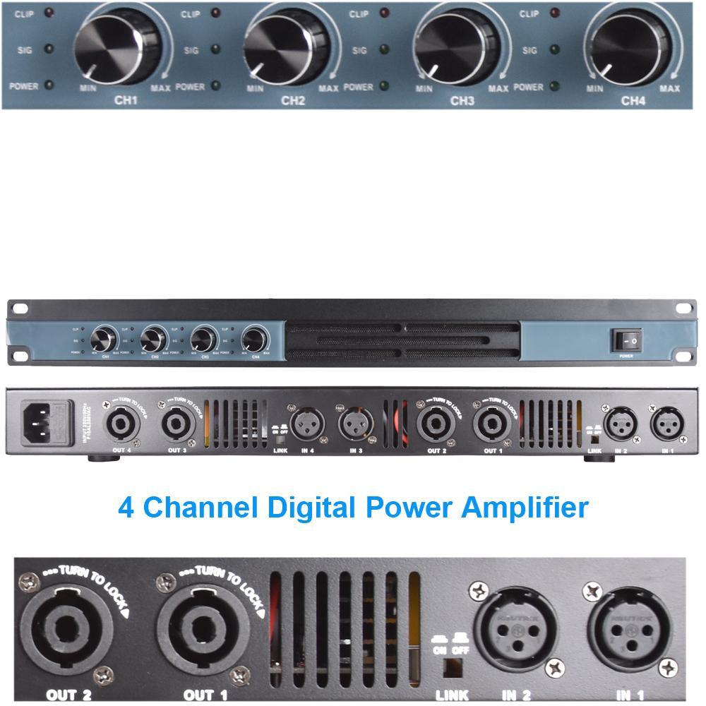 MiCWL Audio Dual Channel 2600W Digital Amplifier 4 Channel 6400 Watts High Power AMP 1U 19 inch Design - MiCWL Audio Inc