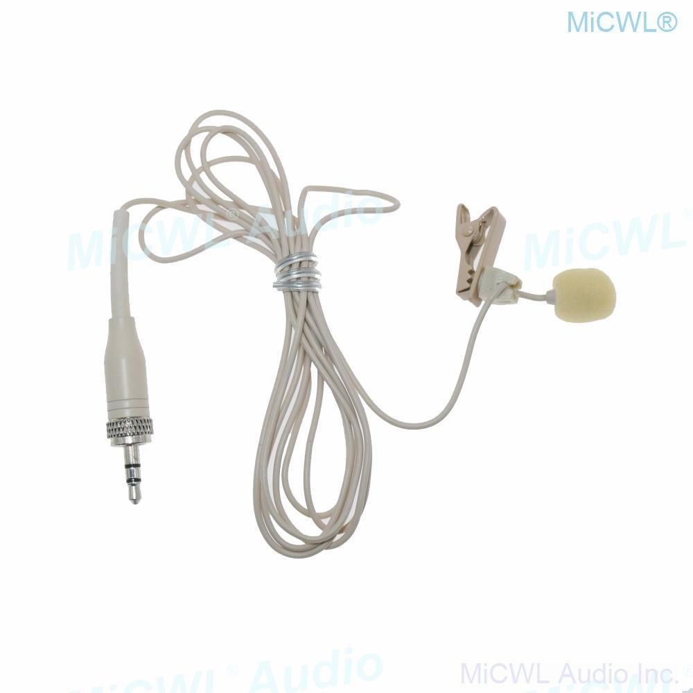 AVX1 Clip-On Hidden Lavalier Microphone For Sennheiser SK100 G2 G3 G4 Wireless 1/8" Stereo Lock Plug - MiCWL Audio Inc