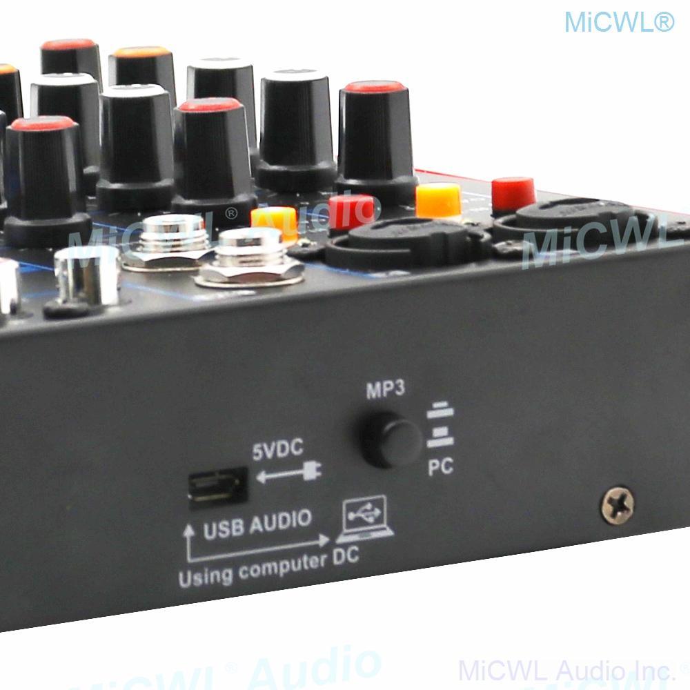 Pro USB 4 Channel Audio Mixer Portable Bluetooth Mixing Console Computer Live Studio Stage Microphone EQ USB 48V Switch AG4 - MiCWL Audio Inc