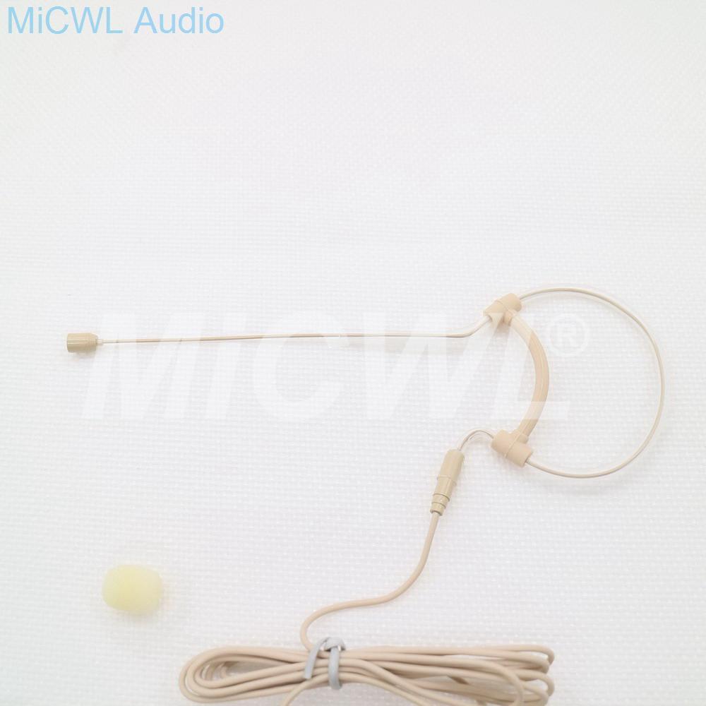 Single Hook Ear Condenser Microphone Omni-directional Head Worn Earphones 3.5mm External Lock Connector Stage Performance - MiCWL Audio Inc