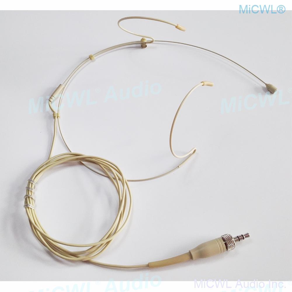 Beige SK HeadMic Double ear Headset Microphone For Sennheiser ew100 sk100 G1 G3 G3 G4 Wireless BeltPack Black - MiCWL Audio Inc
