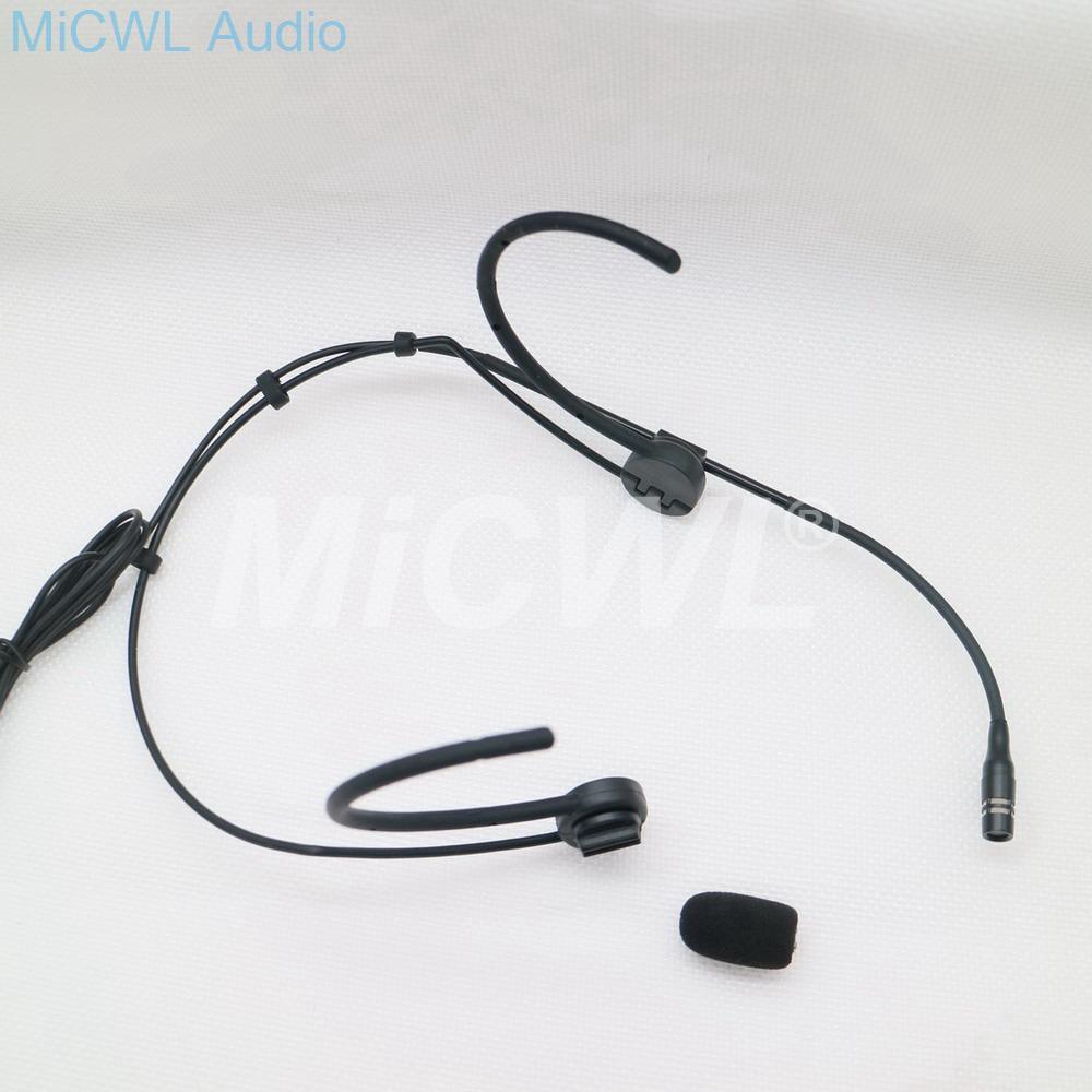 High-Quality Condenser Adjustable Headworn Microphone Foldable Headset Microphone For Sennheiser Shure AKG Audio Technica Black - MiCWL Audio Inc