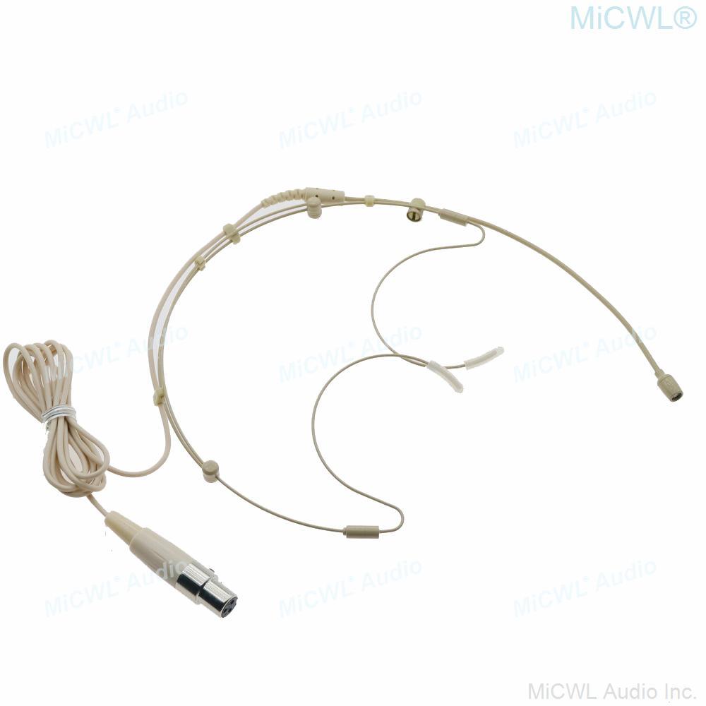 Foldable Frame SL HeadMic 2 Cardioid Microphone For Sennheiser AKG Samson Shure Wireless Mic System Mini XLR 3Pin TA4F Folding - MiCWL Audio Inc