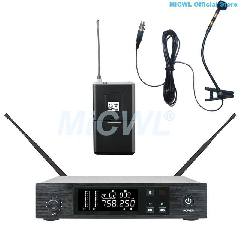 QLX UHF Digital Wireless Instrument Cardioid Microphone Karaoke Stage Performance Gooseneck Instruments Mic MiCWL D100 - MiCWL Audio Inc