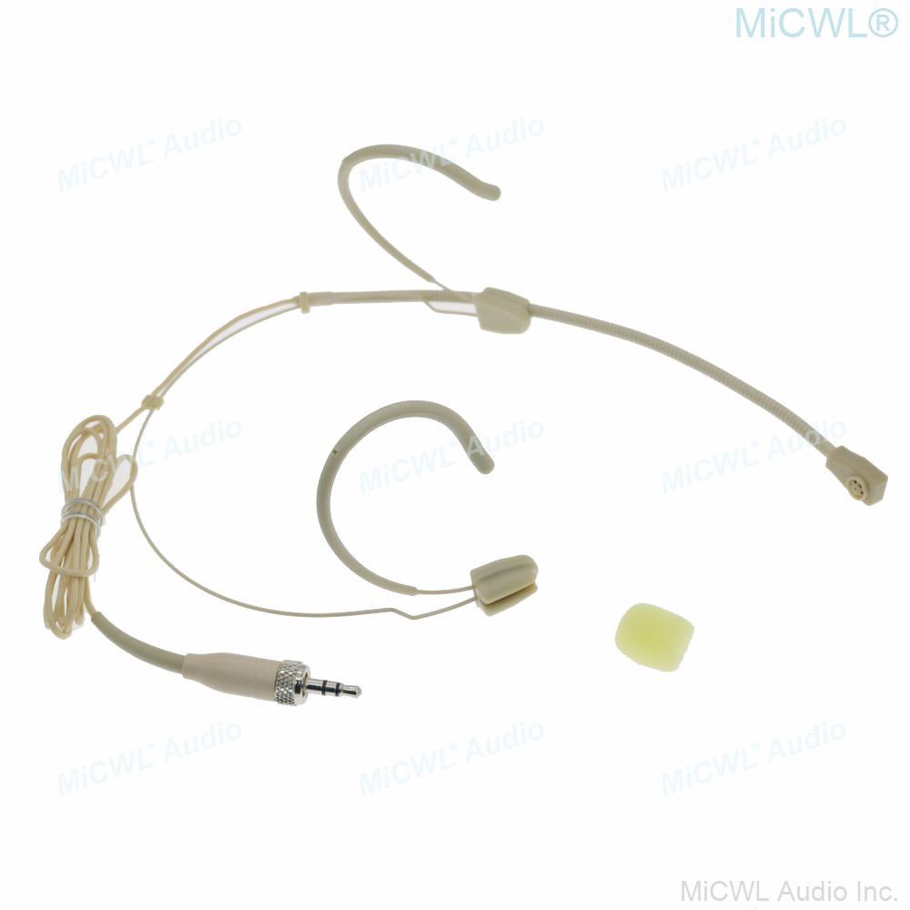 New Beige Earset Hook Headset Microphone For Sennheiser G2 G3 G4 Wireless BeltPack Transmitter Unidirectional Mics - MiCWL Audio Inc