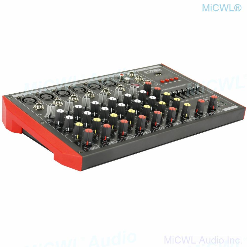 Bluetooth Mixer 8 Microphone Channel 8-Input 2-Bus A Stereo Sound Mixing Console With USB 48V Phantom Power XLR 3Pin 6.5mm Line - MiCWL Audio Inc