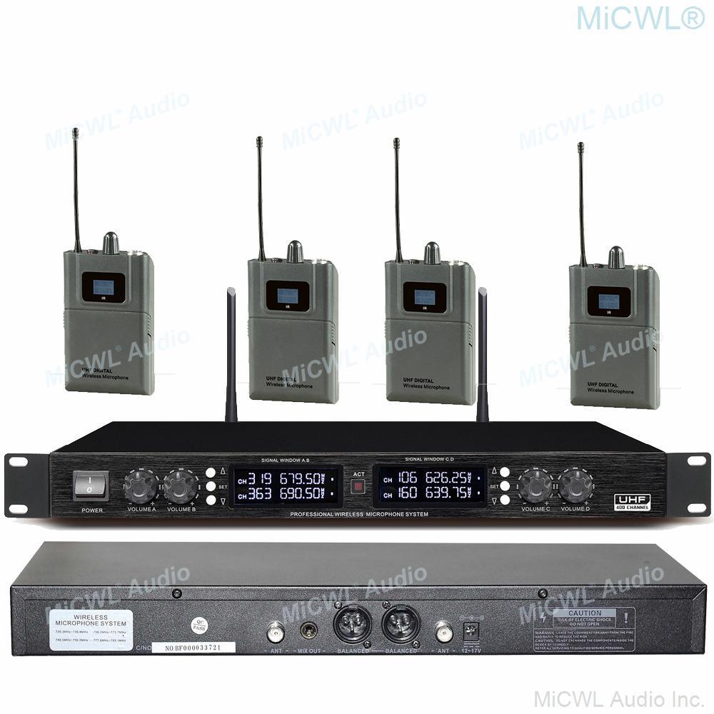Pro 400 Channel UHF Digital Conference Microphone System 4 Desktop 4 Handheld 4 Headset Mics Sets MiCWL D3840 - MiCWL Audio Inc