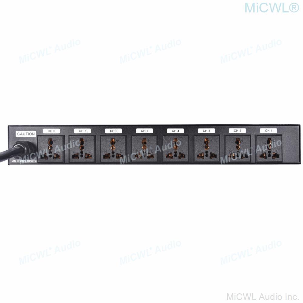 MiCWL 10 Channel LCD Power Sequence Controller 30A 250V Rack Mount Conditioner Surge Protector Power Supply Regulator 8+2 Way - MiCWL Audio Inc