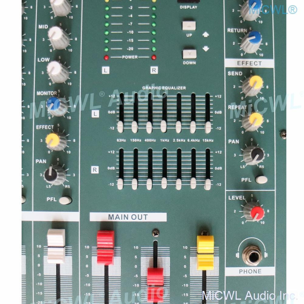 MiCWL 16 Channel Audio Mixer Record Mixing Console USB DSP Effect Professional USB 48V Stereo EQ - MiCWL Audio Inc