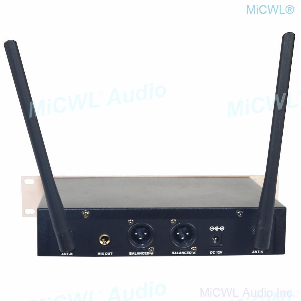 X288 Wireless Microphone System Dual Channel Audio Karaoke Stage Performance Dynamic Handheld Mics - MiCWL Audio Inc
