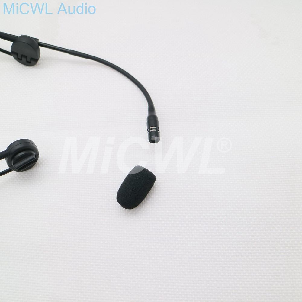 High-Quality Condenser Adjustable Headworn Microphone Foldable Headset Microphone For Sennheiser Shure AKG Audio Technica Black - MiCWL Audio Inc