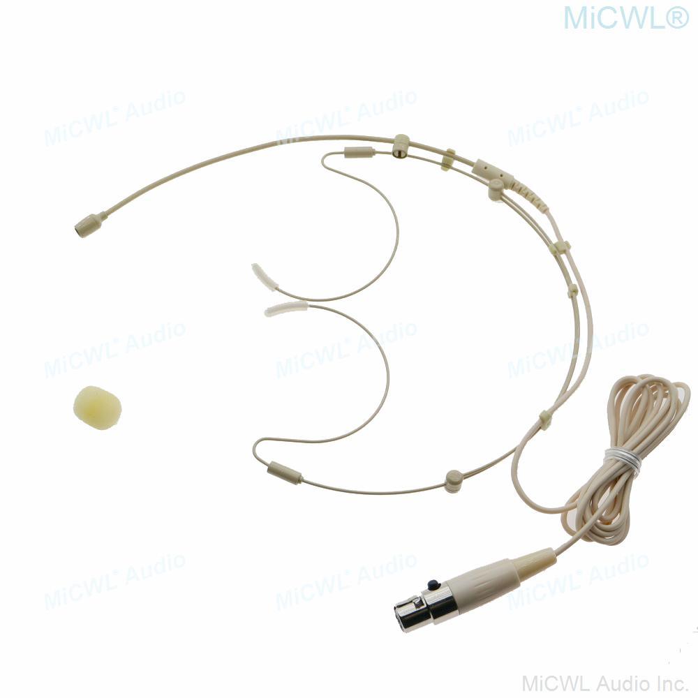 Foldable Frame SL HeadMic 2 Cardioid Microphone For Sennheiser AKG Samson Shure Wireless Mic System Mini XLR 3Pin TA4F Folding - MiCWL Audio Inc