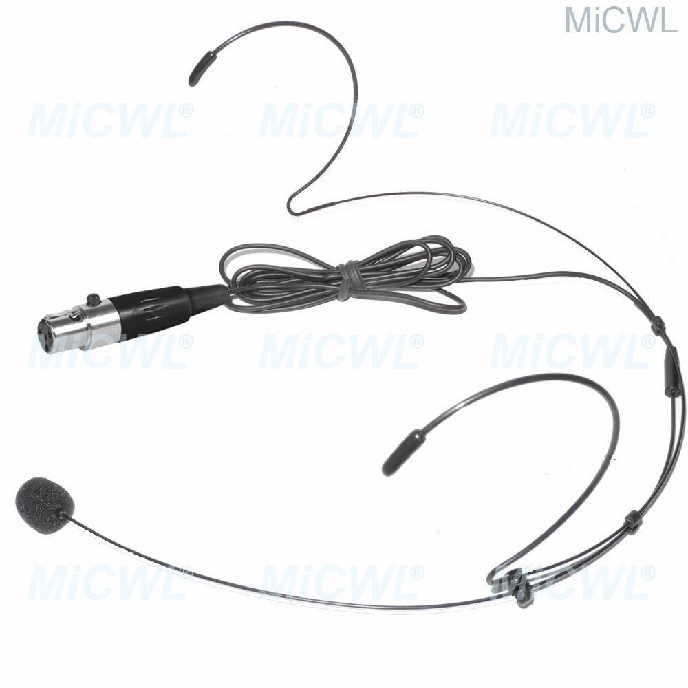 Pro Wireless Headset Microphone For Shure ULX KCX GLX SLX BodyPack Transmitter TA4F mini Black Color - MiCWL Audio Inc