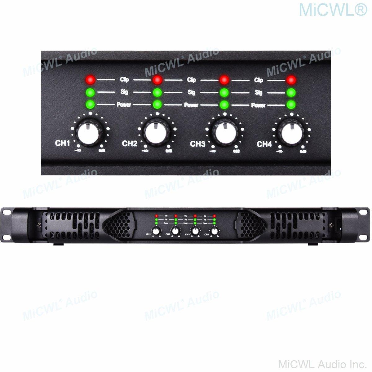 Professional 4 Channel 9200W High Power Digital Amplifier Bridging Function Can Drive Linear Array Acoustic 5200W 4Ohm 4600W 8Ω - MiCWL Audio Inc