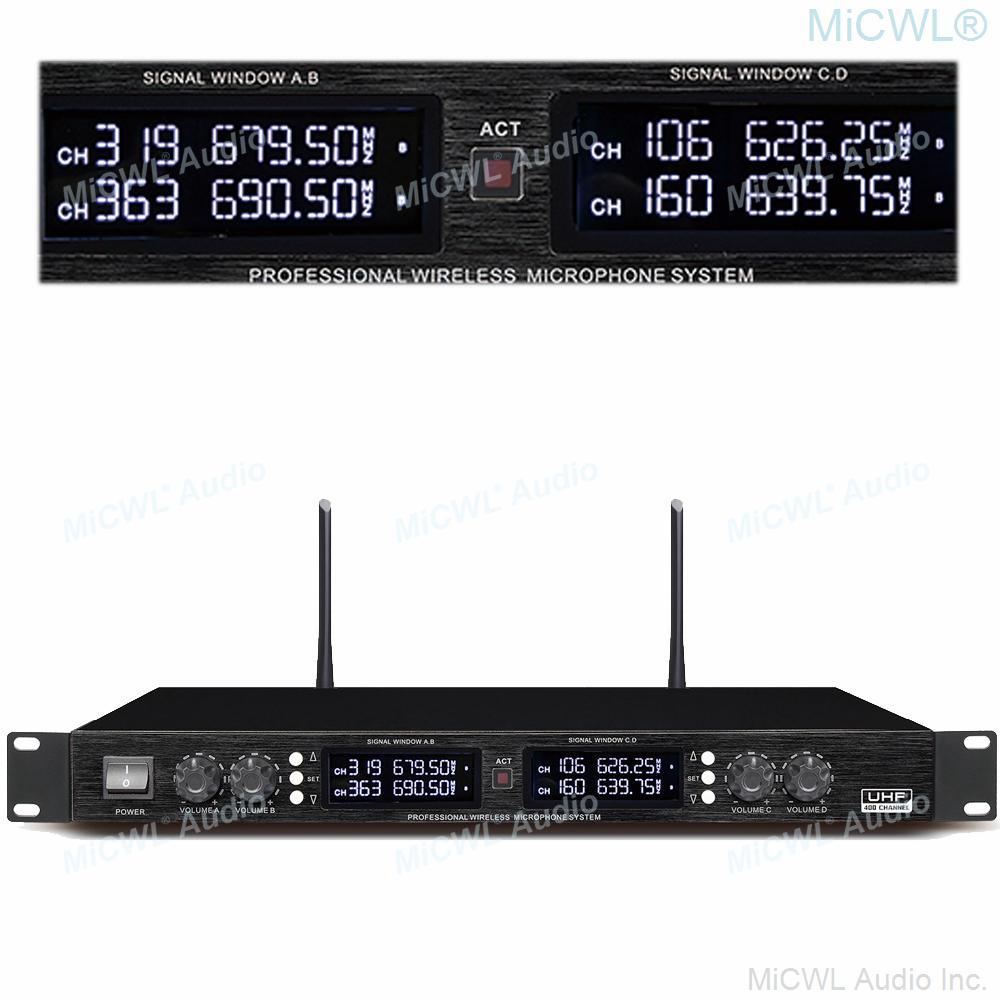 Pro 400 Channel UHF Digital Conference Microphone System 4 Desktop 4 Handheld 4 Headset Mics Sets MiCWL D3840 - MiCWL Audio Inc