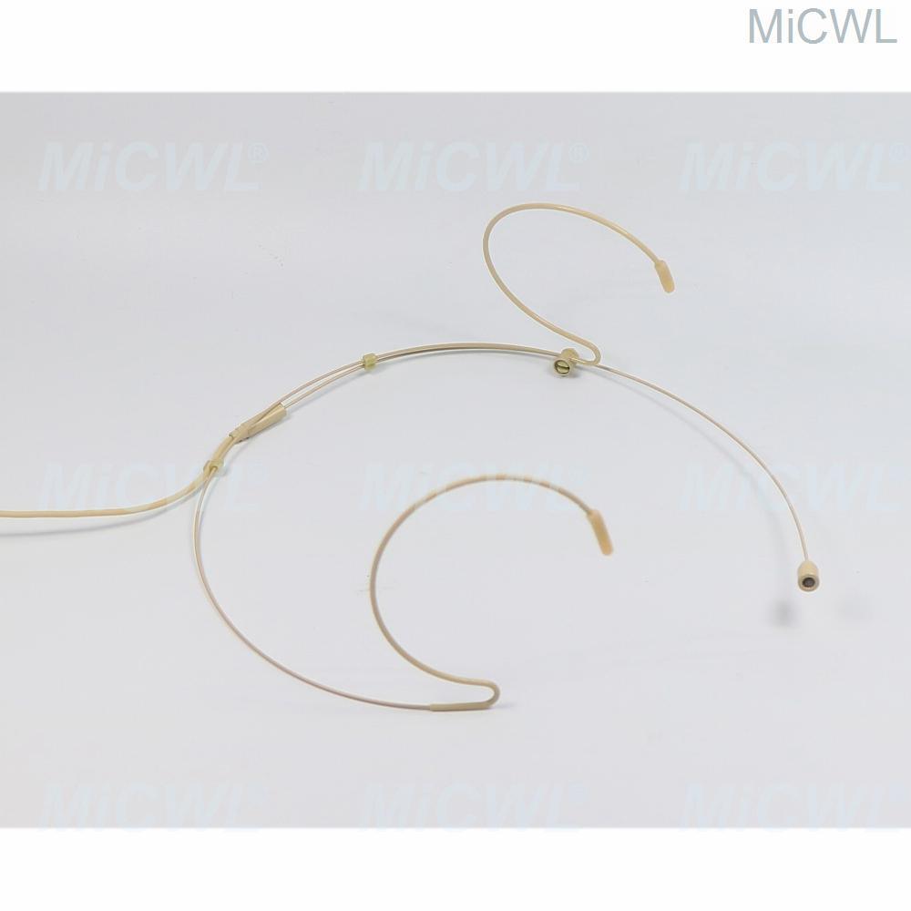 Pro HeadMic Wireless Headset Microphone For Audio-Technica BodyPack Transmitter Beige Black - MiCWL Audio Inc