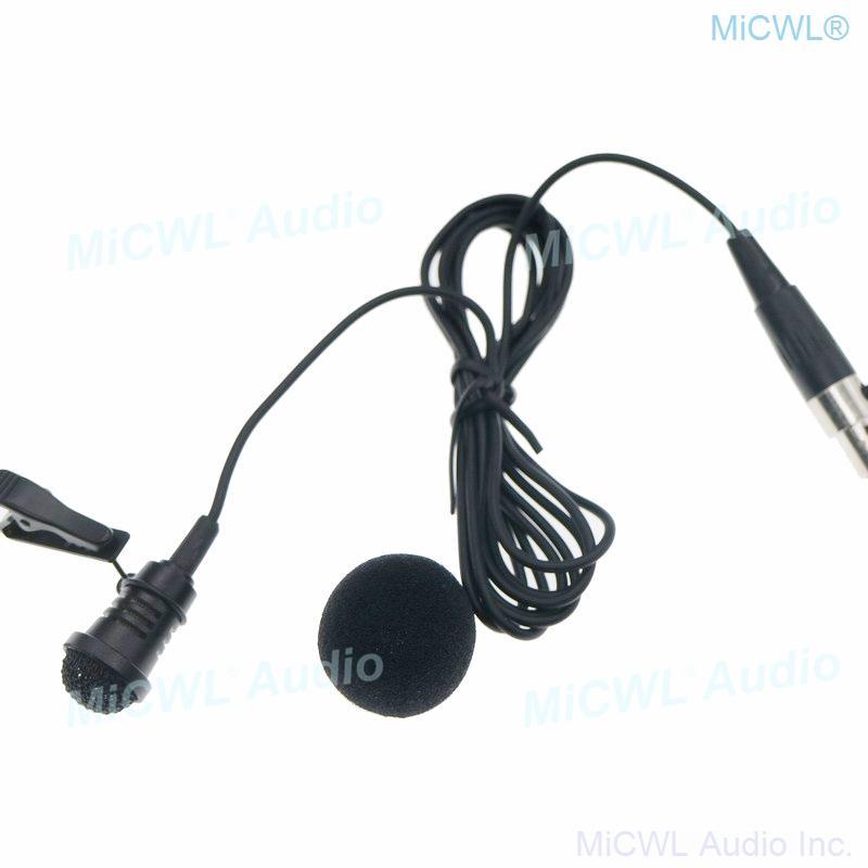 Tie Clip Lavalier Lavalier Microphone for Shure 4Pin Mini XLR ULX SLX PGX GLX QLX Wireless BeltPack Black Cardioid Mic - MiCWL Audio Inc