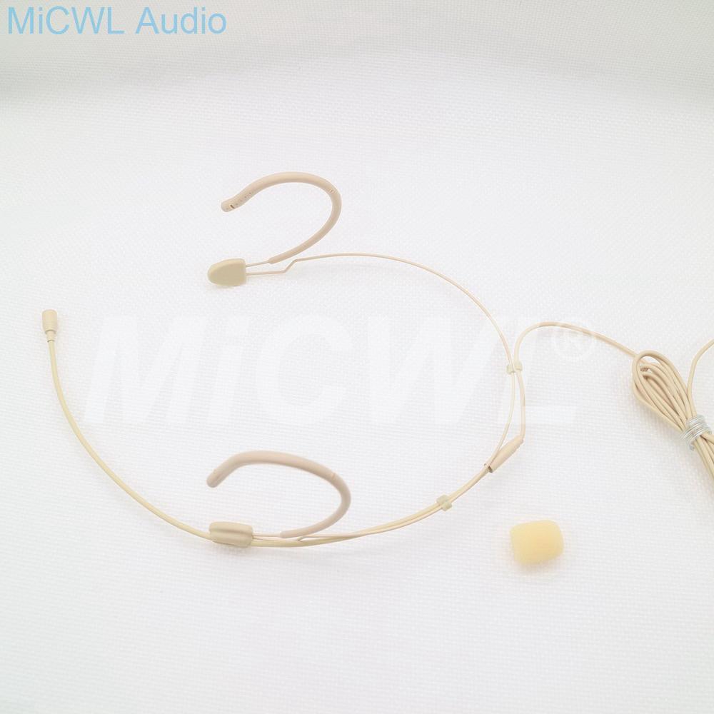 Beige Headset Omni-directional Microphone For Sennheiser Shure AKG Audio Technica Wireless System With Bodypack Transmitter - MiCWL Audio Inc