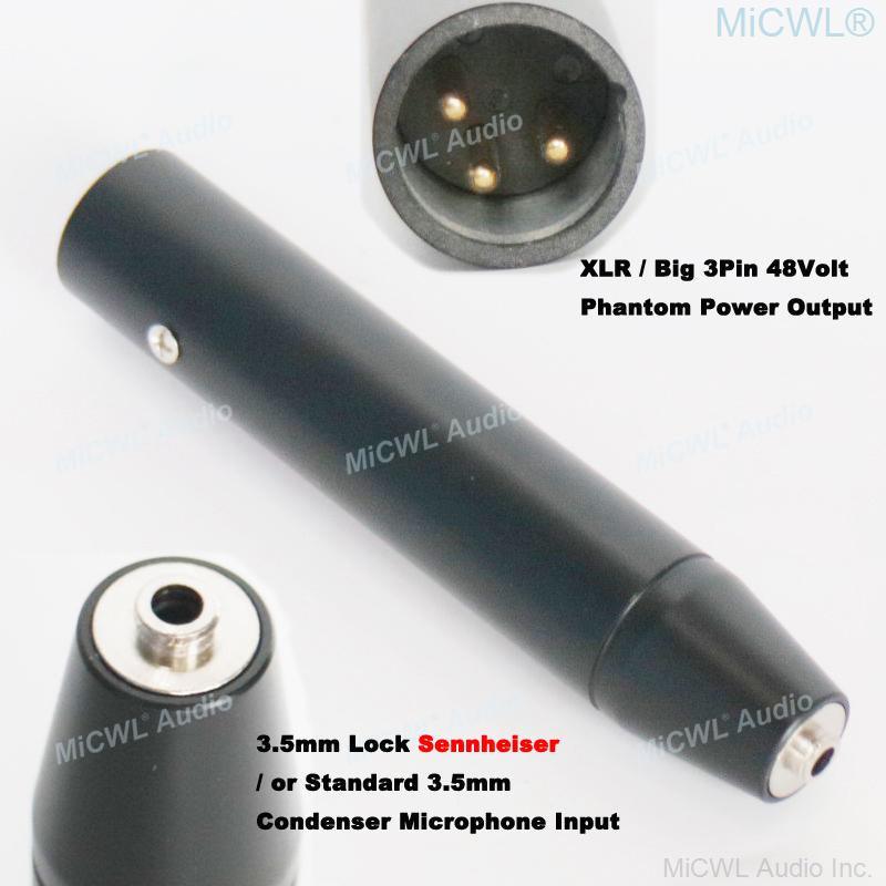 MZA 900P XLR Canon 48V Phantom Power Adapter 3.5mm Sennheiser Lock To 3Pin - MiCWL Audio Inc