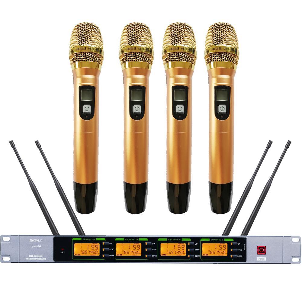 Original ew400 Gold 4 Handheld Digital Wireless Stage Studio KTV DJ Karaoke Microphone System UHF Adjustable Frequency MiCWL - MiCWL Audio Inc