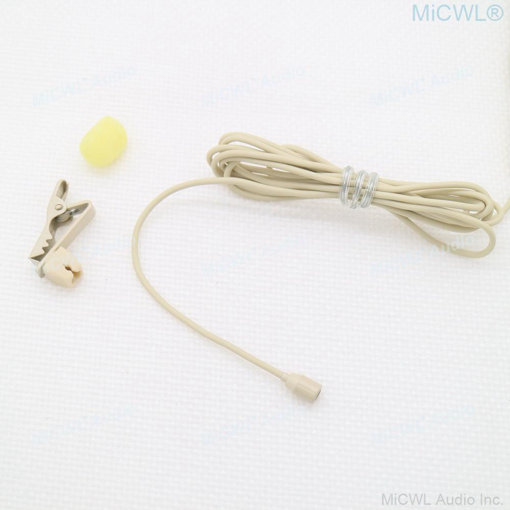 Replaceable Tie Clip Lapel Microphone For AKG Shure Audio-Technica Sennheise MiPro Wireless Beige Omnidirectional Mic Mike Mini - MiCWL Audio Inc