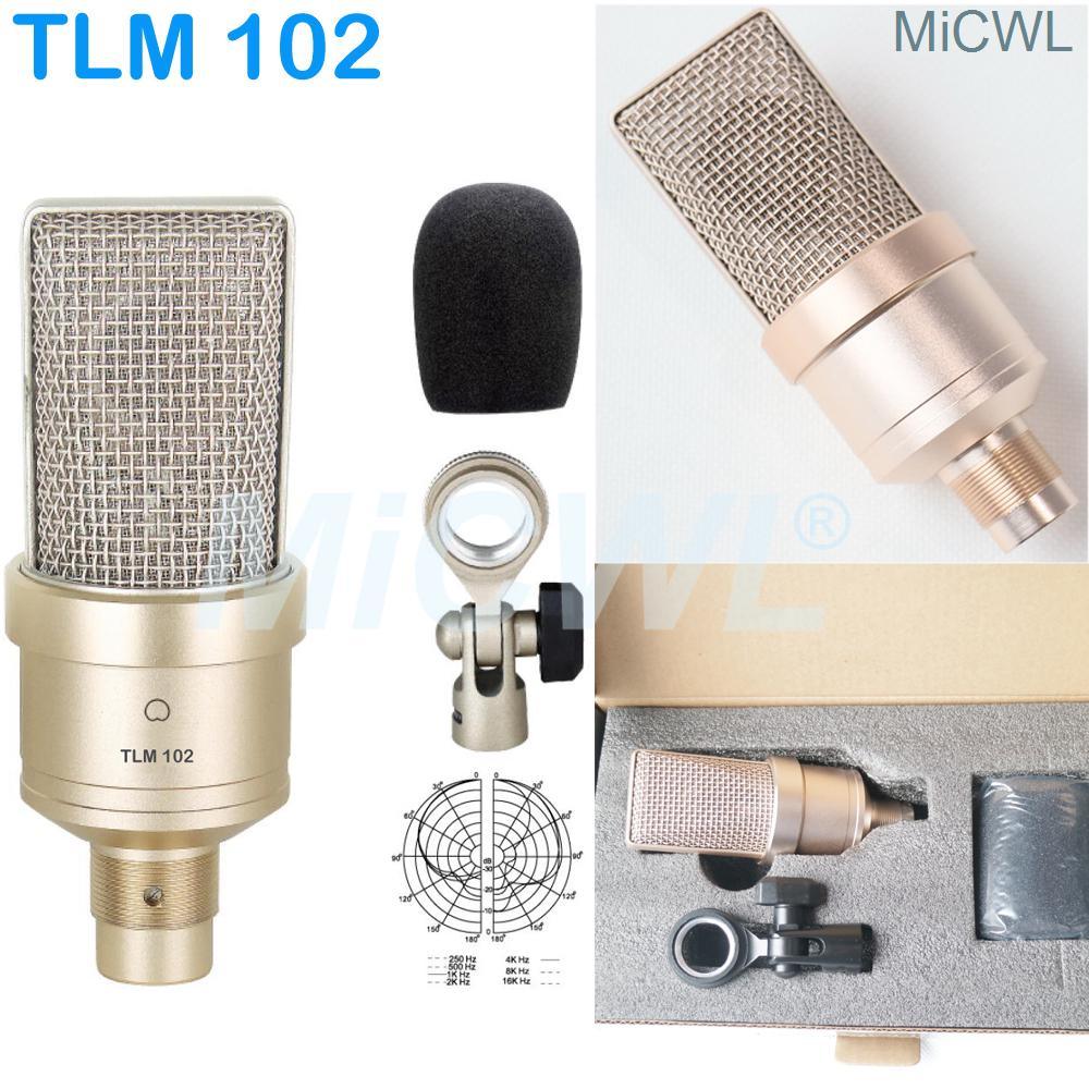 MiCWL TLM 102 Cardioid Condenser Microphone Professional TLM-102 For Laptop PC Network Live Studio Recording Sing 48V Phantom - MiCWL Audio Inc