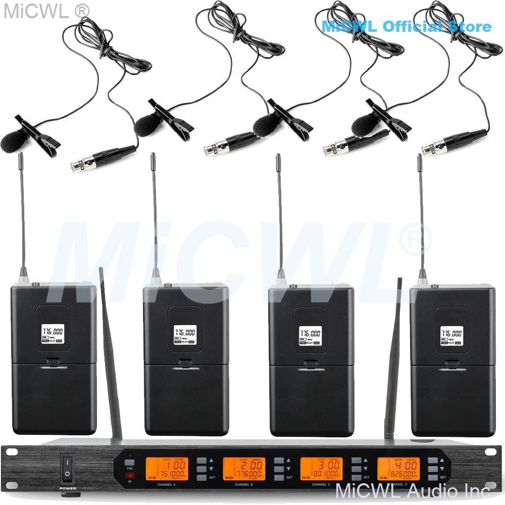MiCWL Audio ACT707 Digital Wireless Karaoke Microphone System ULXD4 4 Channel Handheld Headset Lavalier Gooseneck Stage Sets - MiCWL Audio Inc