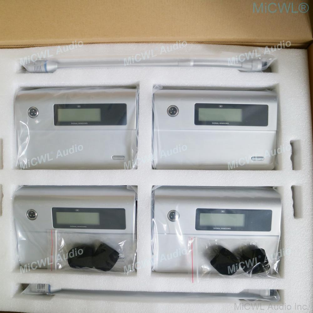 High-end Mute Function Digital Wireless Microphone Conference System 8 Desktop Gooseneck Discussion Meeting Room Mics - MiCWL Audio Inc