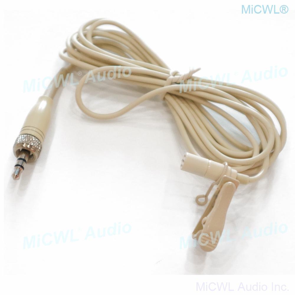 Beige ME2 Wireless Clip Lavalier Microphone For Sennheiser EW100 SK100 G2 G3 G4 BeltPack Transmitter 3.5mm Stereo Lock Plug - MiCWL Audio Inc