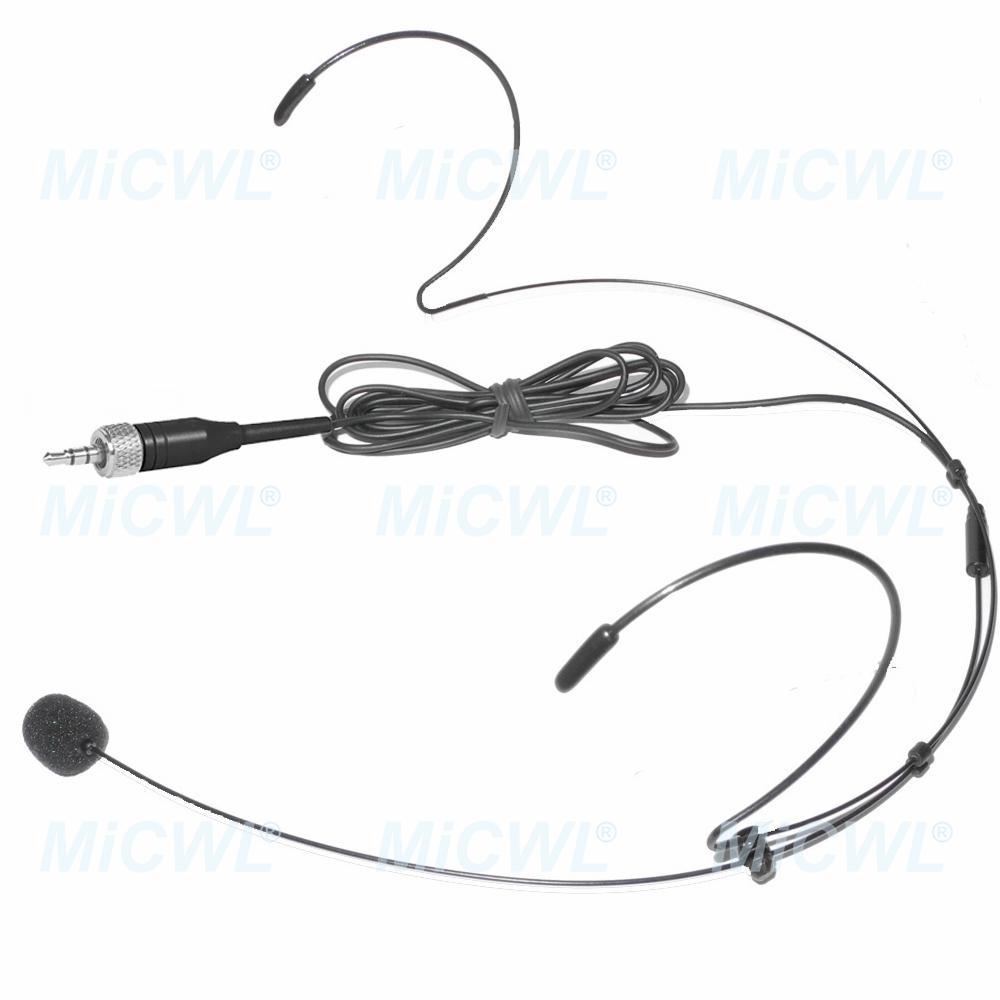 Black Omnidirectional Headset Microphone for Audio-Technica ATW Sennheiser G3 G4 Shure ULX UR AKG MiPro ACT 3.5mm Jack Condenser - MiCWL Audio Inc