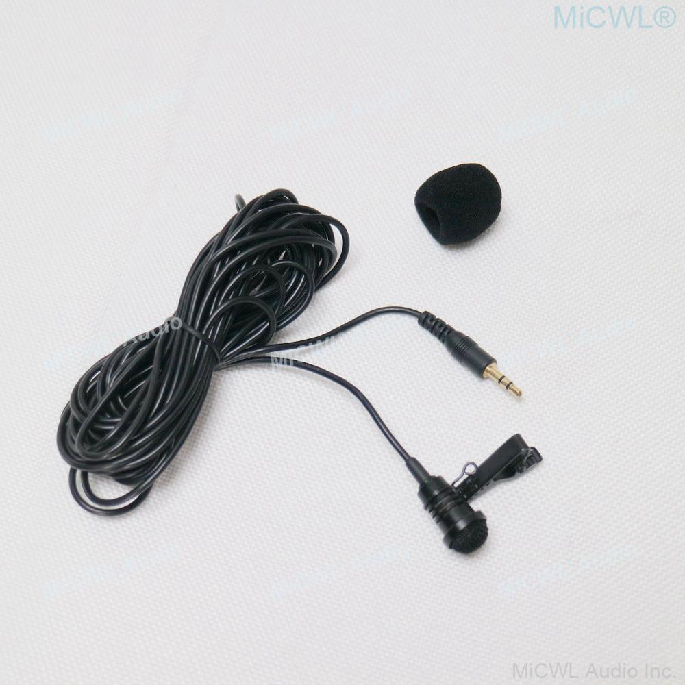 Clip-On Clip Lapel Cardioid Microphone with 3.5mm Stereo Jack Plug 6m Cable for Laptop PC Camera etc - MiCWL Audio Inc