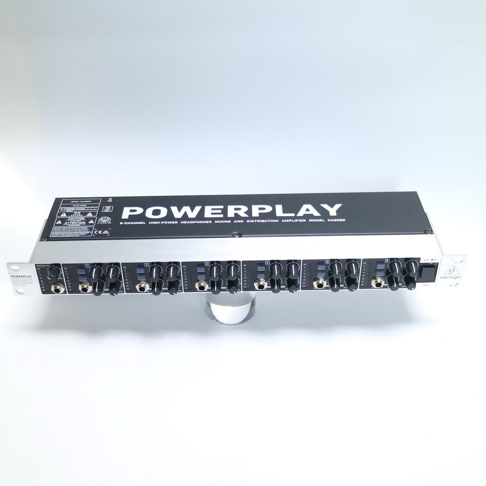 HA6000 6-Way Headphone Amplifier: Professional High-Gain Earphone Distribution Hub for Band Practice, Education & Studio Mixing | POWERPLAY