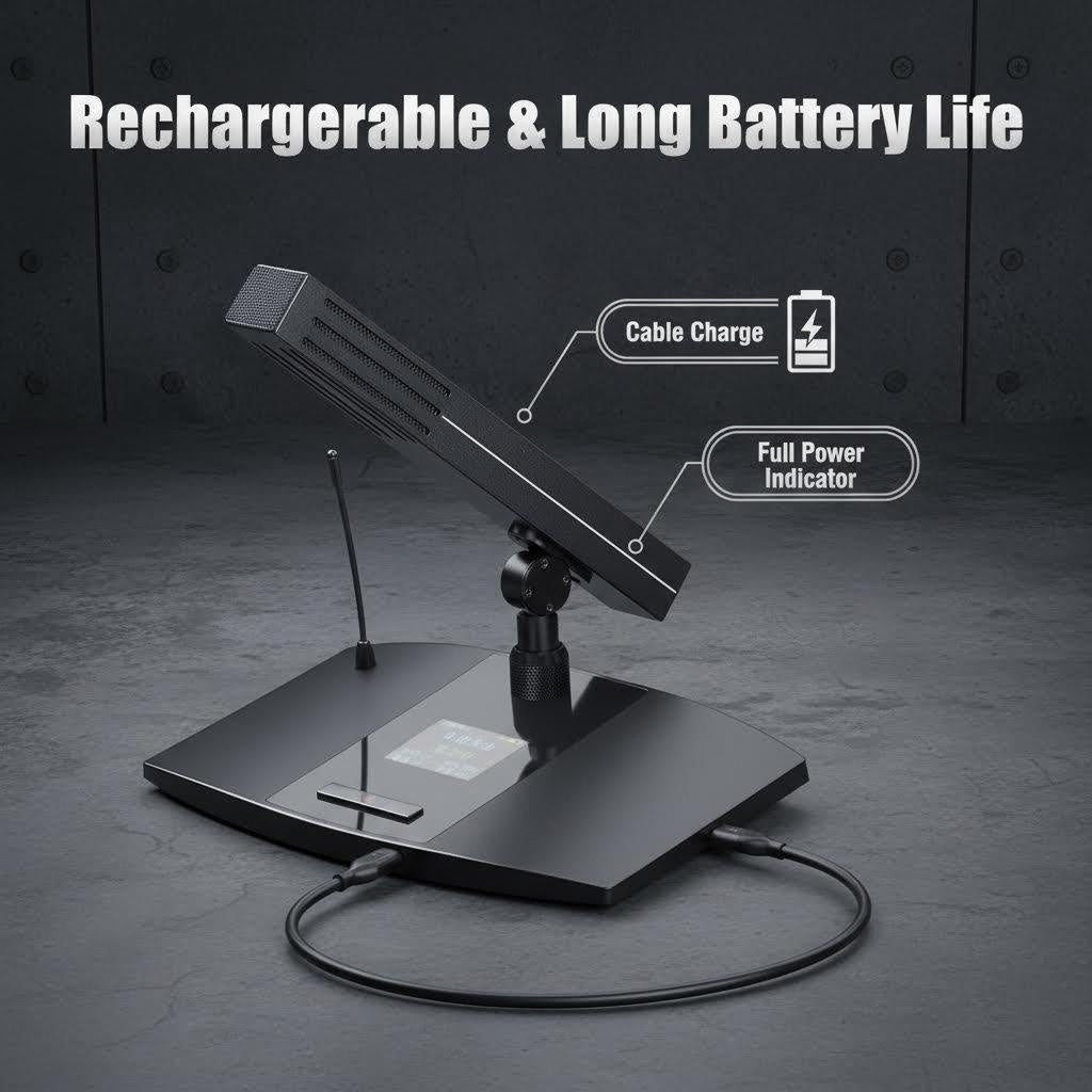 MiCWL Rechargeable Digital Wireless Conference Microphone – High-Sensitivity Desktop Mic for Meetings, USB-C Charging, Long Battery Life, Ideal for Government & Corporate Conference Rooms (Small/Medium/Large)
