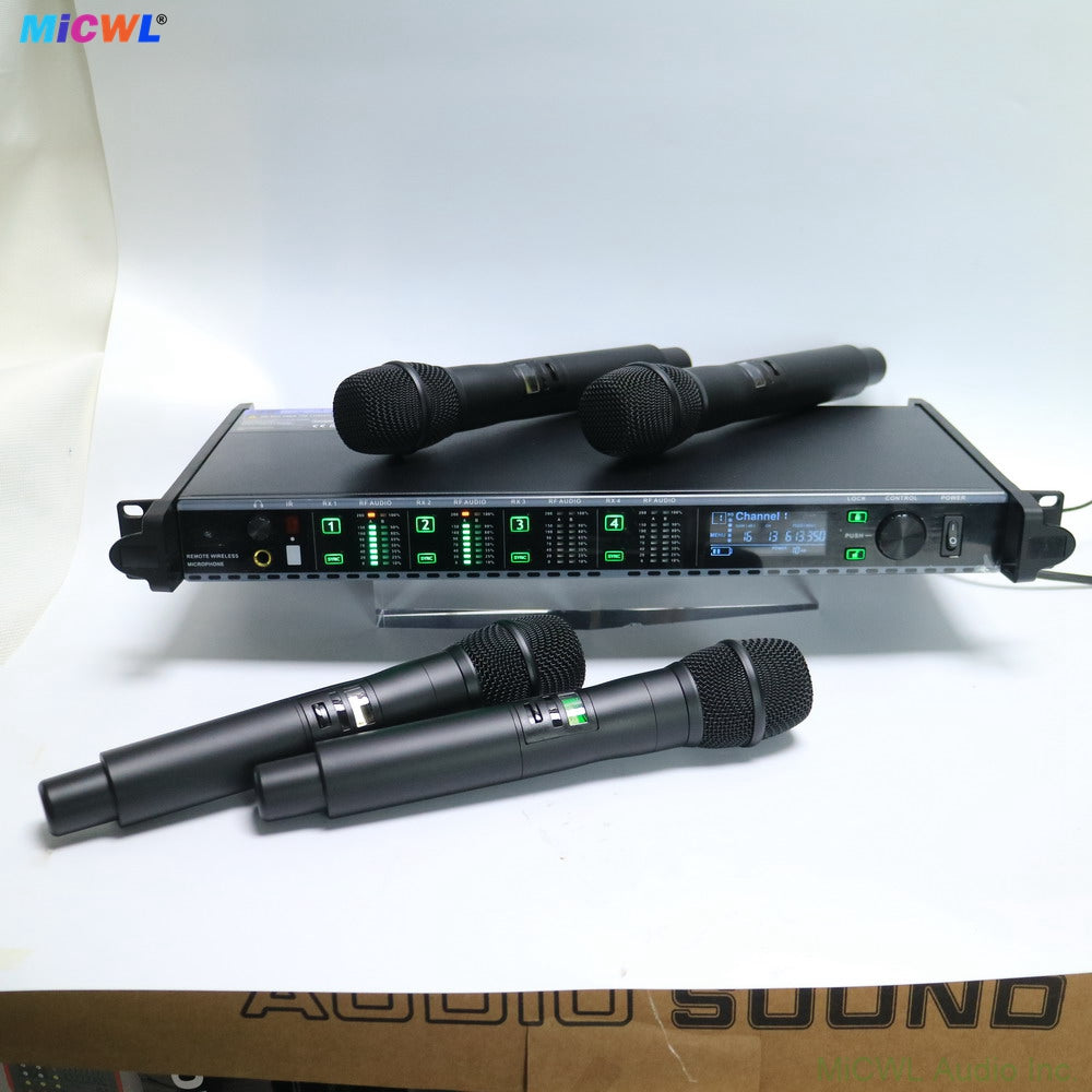 AD4Q 4-Channel Digital Wireless Microphone System with 4 x KSM9 Handheld Mics - UHF True Diversity for Singing