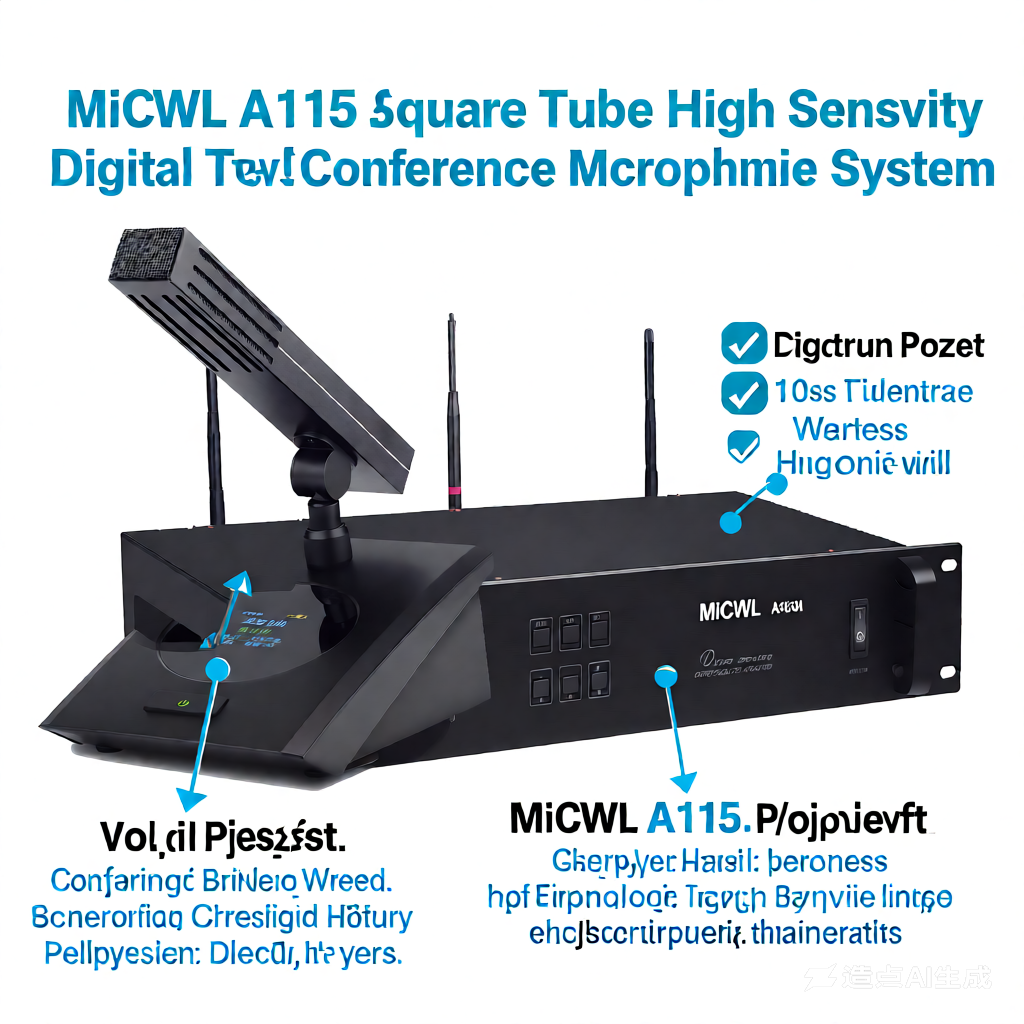 Wireless 16 Table Microphones Square Digital Conference System with 16Pcs Desktop Meeting Table High Sensitivity MiCWL A115