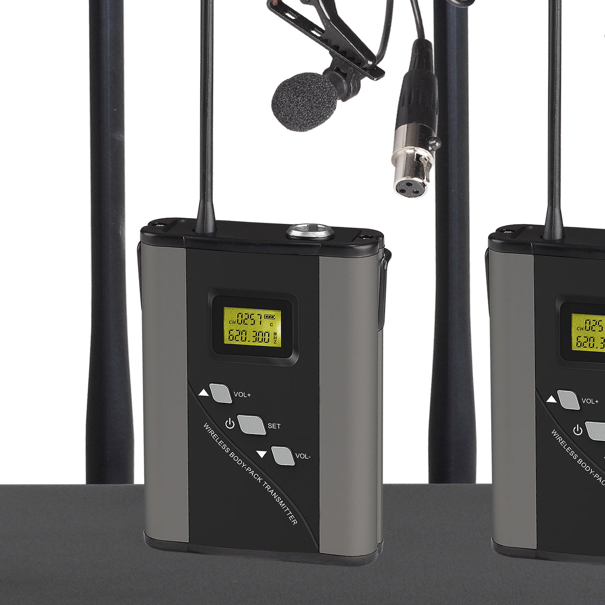 4-Channel Digital Wireless Microphone System – Handheld, Lavalier, Headset &amp; Desktop Mics Bodypack Transmitters Stage Performance, Karaoke, Church, Conference, School Events MiCWL D700