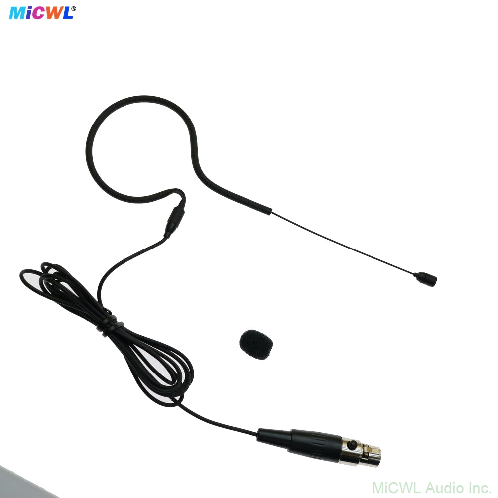 Black SM20 Earset Microphone For Shure Wireless BeltPack 4Pin Lock HeadMic